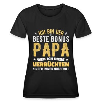 Bonus papa Beau-père Cadeau papa bonus papa - T-shirt sport Femme - noir - Devant - AI Model Female 172 light (172cm)