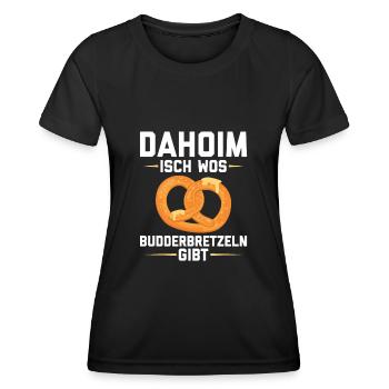 Schwaben Sprüche | Schwäbisch Schwabe Geschenkidee - Frauen Funktions-T-Shirt - Schwarz - Vorne - AI Model Female 172 light (172cm)