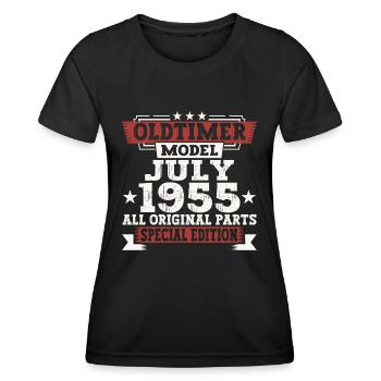 Oldtimer Juillet 1955 67ème Anniversaire Cadeau Hommes - T-shirt sport Femme - noir - Devant - AI Model Female 172 light (172cm)