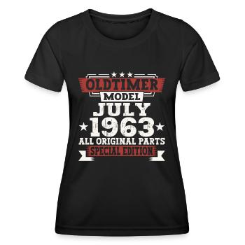 Oldtimer July 1963 59th Birthday Gift Men - Women's Functional T-Shirt - black - Front - AI Model Female 172 light (172cm)