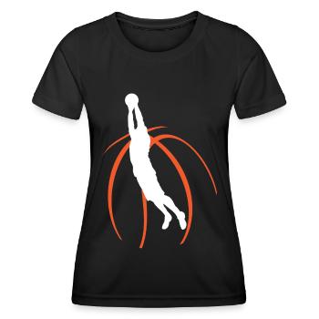 Basketball Basketballkorb Korb werfen Basketballer - Frauen Funktions-T-Shirt - Schwarz - Vorne - AI Model Female 172 light (172cm)