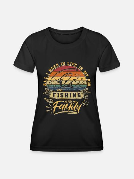 Angeln mit der Familie Angler Liebe - Frauen Funktions-T-Shirt - Schwarz