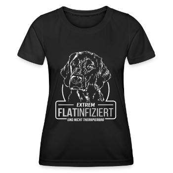 FLATINFIZIERT Flat Coated Retriever Hunde Wilsigns - Frauen Funktions-T-Shirt - Schwarz - Vorne - AI Model Female 172 light (172cm)