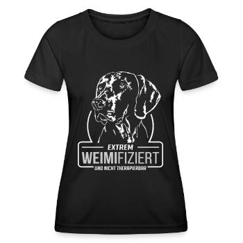 WEIMIFIZIERT Weimaraner Hunde Spruch Wilsigns - Frauen Funktions-T-Shirt - Schwarz - Vorne - AI Model Female 172 light (172cm)