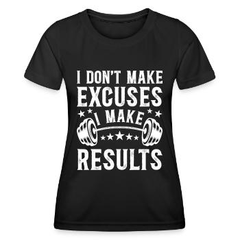 Pas D'Excuses Des Résultats - Citation Inspirante - T-shirt sport Femme - noir - Devant - AI Model Female 172 light (172cm)