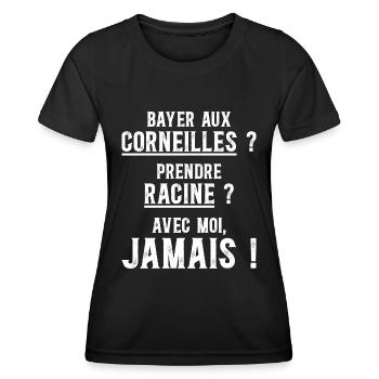 Citation Humour Jeu De Mots Prof De Français - T-shirt sport Femme - noir - Devant - AI Model Female 172 light (172cm)