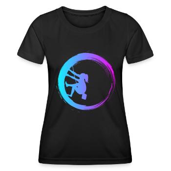 Sporty Hobby Leidenschaft Klettern - Frauen Funktions-T-Shirt - Schwarz - Vorne - AI Model Female 172 light (172cm)