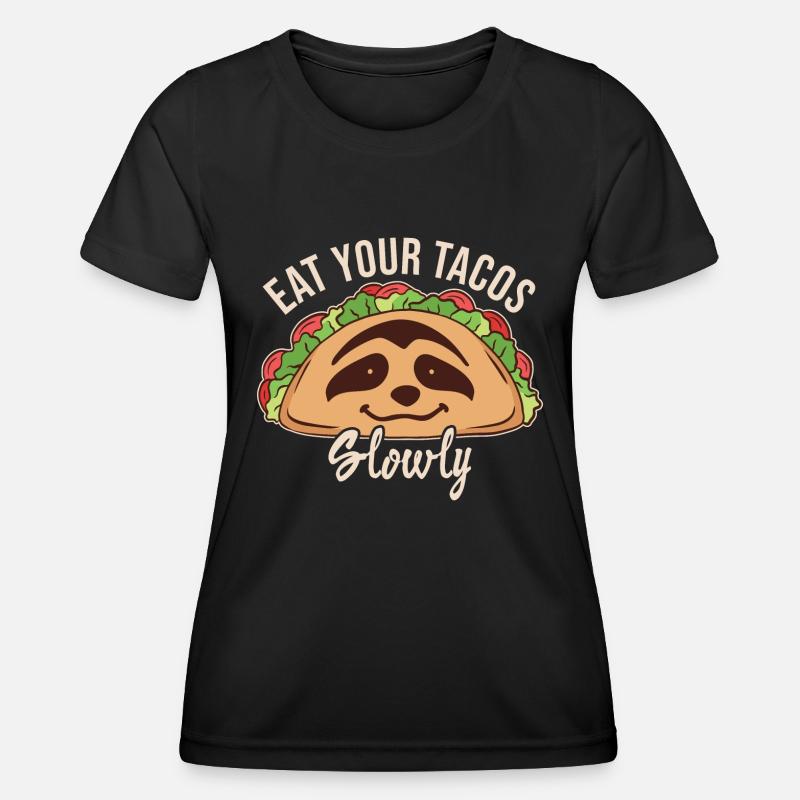 Funny Taco Sloth - Women's Functional T-Shirt - black