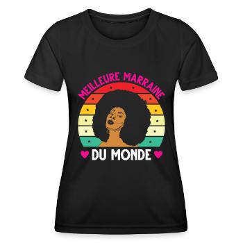 Meilleure marraine monde vintage femme noire - T-shirt sport Femme - noir - Devant - AI Model Female 172 light (172cm)