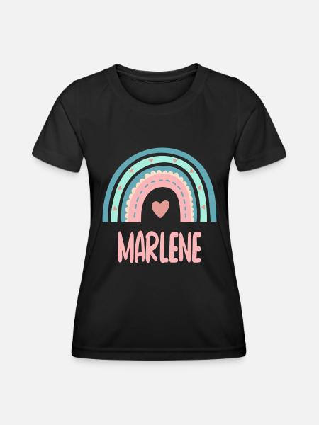 Marlene Name Regenbogen Baby - Frauen Funktions-T-Shirt - Schwarz