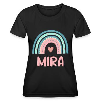 Mira Name Regenbogen Baby - Frauen Funktions-T-Shirt - Schwarz - Vorne - AI Model Female 172 light (172cm)