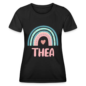 Thea Name Regenbogen Baby - Frauen Funktions-T-Shirt - Schwarz - Vorne - AI Model Female 172 light (172cm)