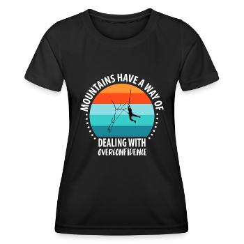 Rochers d’escalade vintage - T-shirt sport Femme - noir - Devant - AI Model Female 172 light (172cm)
