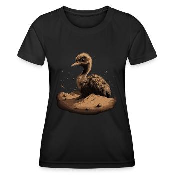 Baby Strauß Vogel Küken - Frauen Funktions-T-Shirt - Schwarz - Vorne - AI Model Female 172 light (172cm)