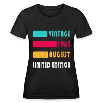 August 1963 Jahrestag August 1963 August - Frauen Funktions-T-Shirt - Schwarz - Vorne - AI Model Female 172 light (172cm)