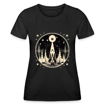 Weihnachten Im Retro Stil - Frauen Funktions-T-Shirt - Schwarz - Vorne - AI Model Female 172 light (172cm)