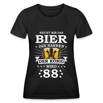 Reicht mir das Bier ihr Narren der König wird 88 - Frauen Funktions-T-Shirt - Schwarz - Vorne - AI Model Female 172 light (172cm)