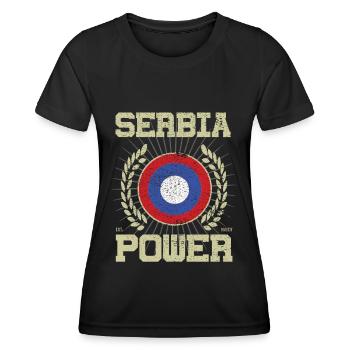 Design Cool Serbie - T-shirt sport Femme - noir - Devant - AI Model Female 172 light (172cm)