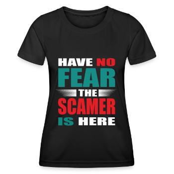N’ayez pas peur que l’escroc soit là Tenue - T-shirt sport Femme - noir - Devant - AI Model Female 172 light (172cm)