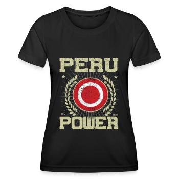 Design Cool Pérou - T-shirt sport Femme - noir - Devant - AI Model Female 172 light (172cm)