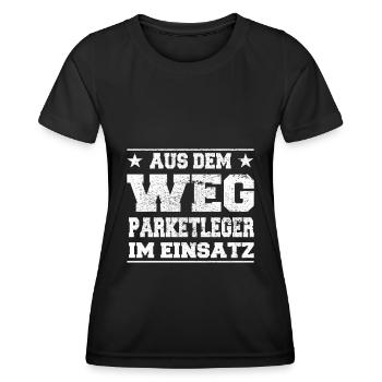 À l’écart des couches de parquet en cours d’utilisation Design - T-shirt sport Femme - noir - Devant - AI Model Female 172 light (172cm)