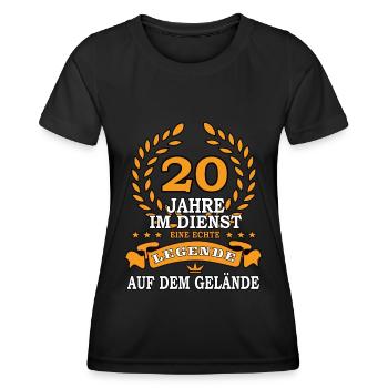 20 Jahre im Dienst, eine Legende auf dem Geleände - Frauen Funktions-T-Shirt - Schwarz - Vorne - AI Model Female 172 light (172cm)