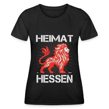 Home Hesse, Design avec les Lions de Hesse - T-shirt sport Femme - noir - Devant - AI Model Female 172 light (172cm)