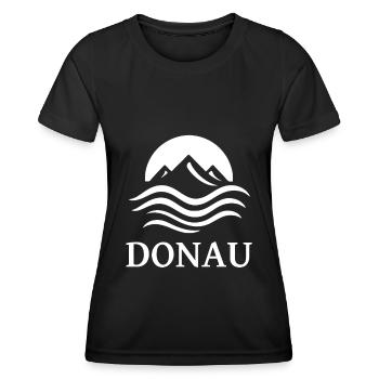 cooles Donau Fluss Design für den Flüsse Fan - Frauen Funktions-T-Shirt - Schwarz - Vorne - AI Model Female 172 light (172cm)