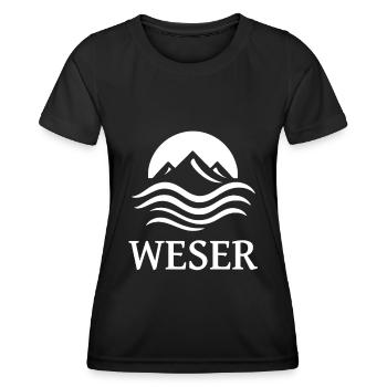 cooles Weser Fluss Design für den Flüsse Fan - Frauen Funktions-T-Shirt - Schwarz - Vorne - AI Model Female 172 light (172cm)