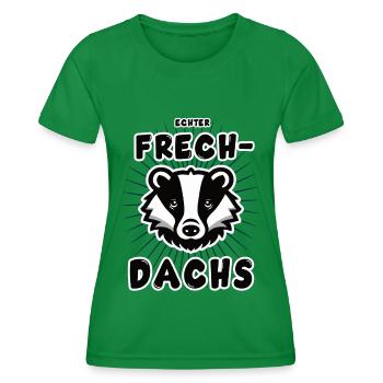 lustiges echter Frechdachs Design - Frauen Funktions-T-Shirt - Kelly Green - Vorne - AI Model Female 172 dark (172cm)