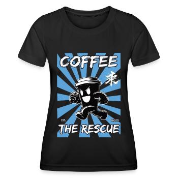 kaffee die rettung - Frauen Funktions-T-Shirt - Schwarz - Vorne - AI Model Female 172 light (172cm)