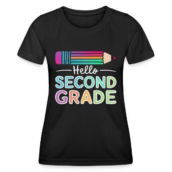 Bonjour la deuxième année - T-shirt sport Femme - noir - Devant - AI Model Female 172 light (172cm)