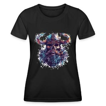 Viking Skull - Women's Functional T-Shirt - black - Front - AI Model Female 172 light (172cm)