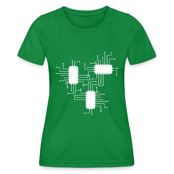 elektriker Elektrik Elektronik Beruf Spannung CPU - Frauen Funktions-T-Shirt - Kelly Green - Vorne - AI Model Female 172 dark (172cm)