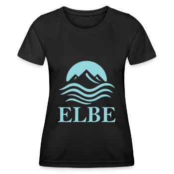 Elbe – Fluss der Hansestädte und Natur - Frauen Funktions-T-Shirt - Schwarz - Vorne - AI Model Female 172 light (172cm)