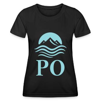 Po – Italiens längster Fluss Design - Frauen Funktions-T-Shirt - Schwarz - Vorne - AI Model Female 172 light (172cm)