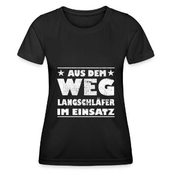 À l’écart : les lève-tard en action Design - T-shirt sport Femme - noir - Devant - AI Model Female 172 light (172cm)