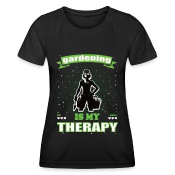 Gartenarbeit ist meine Therapie - Gartenfreunde - Frauen Funktions-T-Shirt - Schwarz - Vorne - AI Model Female 172 light (172cm)