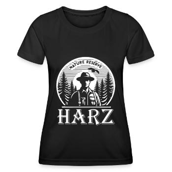 Naturreservat Harz – Wo die Natur zu Hause ist - Frauen Funktions-T-Shirt - Schwarz - Vorne - AI Model Female 172 light (172cm)