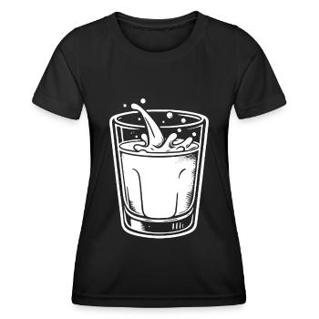 Glass of Me, un design cool pour le buveur de lait - T-shirt sport Femme - noir - Devant - AI Model Female 172 light (172cm)