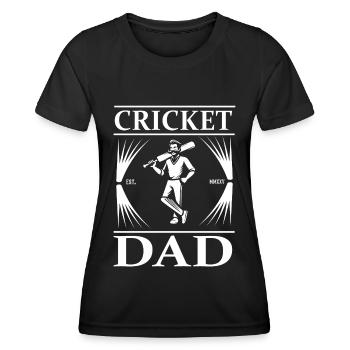 Cricket Dad – Stolz auf dem Spielfeld - Frauen Funktions-T-Shirt - Schwarz - Vorne - AI Model Female 172 light (172cm)
