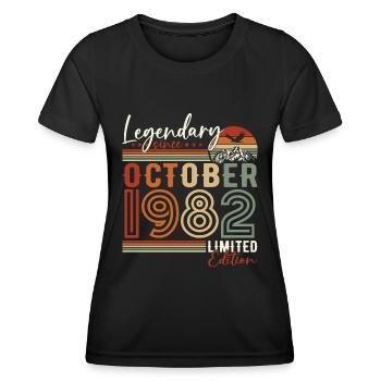 Légendaire Octobre 1982 Anniversaire de naissance - T-shirt sport Femme - noir - Devant - AI Model Female 172 light (172cm)