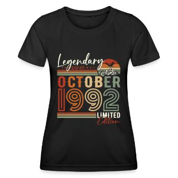 Légendaire Octobre 1992 Anniversaire de naissance - T-shirt sport Femme - noir - Devant - AI Model Female 172 light (172cm)
