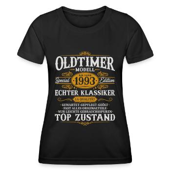 Oldtimer Baujahr 1993 Jahrgang Geburtstag Geschenk - Frauen Funktions-T-Shirt - Schwarz - Vorne - AI Model Female 172 light (172cm)