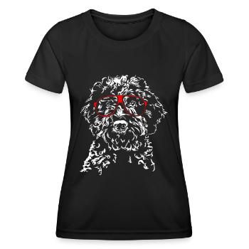 LAGOTTO ROMAGNOLO Brille Hunde Hund Wilsigns - Frauen Funktions-T-Shirt - Schwarz - Vorne - AI Model Female 172 light (172cm)