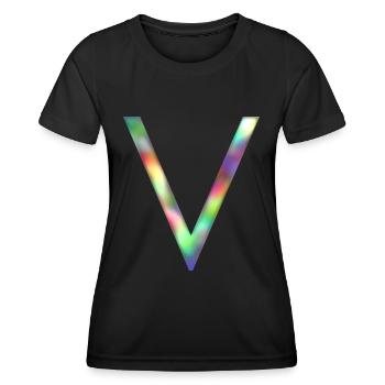 V - Buchstabe INITIALE - Frauen Funktions-T-Shirt - Schwarz - Vorne - AI Model Female 172 light (172cm)