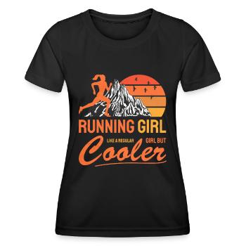 Running Girl Cooler Trail Running Girl - Women's Functional T-Shirt - black - Front - AI Model Female 172 light (172cm)