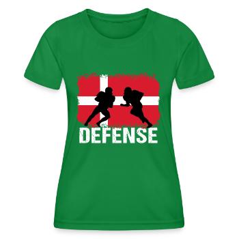 American Football Dänemark Defense - Frauen Funktions-T-Shirt - Kelly Green - Vorne - AI Model Female 172 dark (172cm)