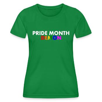 pride month demon - Frauen Funktions-T-Shirt - Kelly Green - Vorne - AI Model Female 172 dark (172cm)