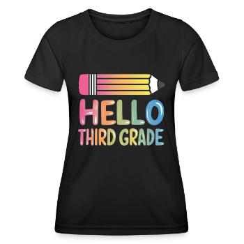 Bonjour Troisième Année - T-shirt sport Femme - noir - Devant - AI Model Female 172 light (172cm)